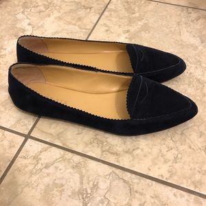 Talbots navy suede loafers
